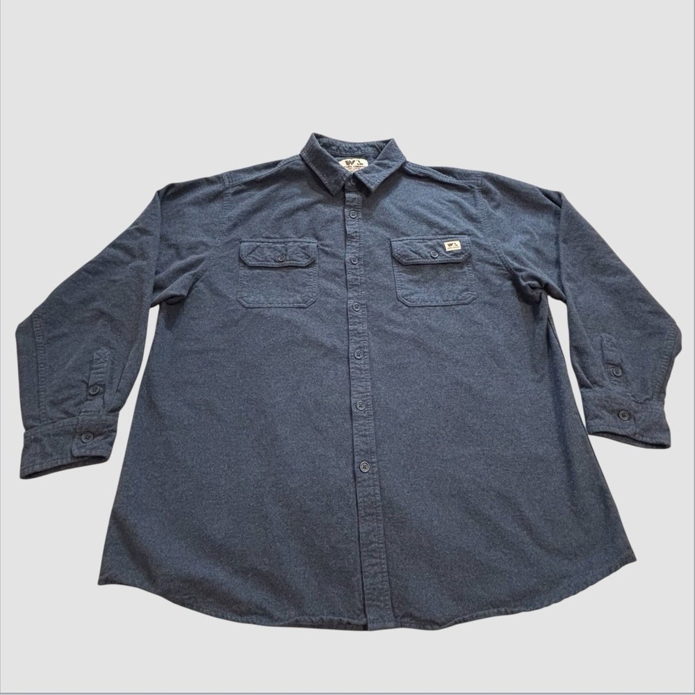 Wells Lamont Men's XL Navy Blue Brushed Flannel Long Sleeve Button Up